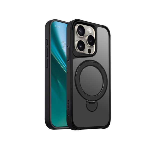Etteri Matt Mag gredzenveida maciņš iPhone 15 Pro 6,1" melns
