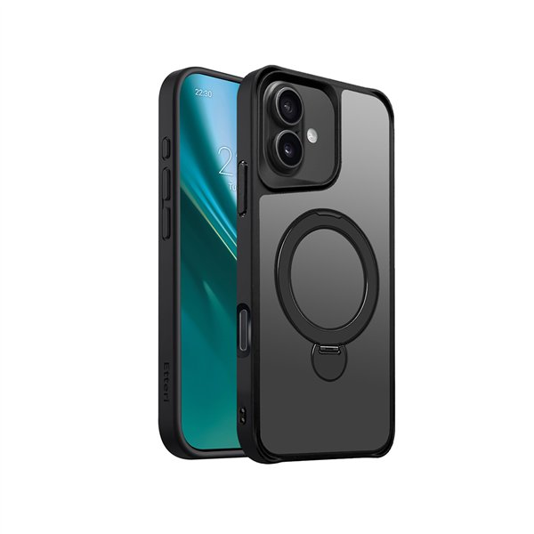 Etteri Matt Mag Ring case for iPhone 16 6,1" black