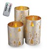 Decorational LED Candle set 3 pcs. christmas silver-gold + remote