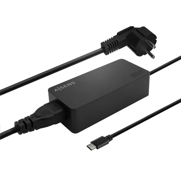 Wall Charger Aisens ASCH-1PD65D-BK Black 65 W
