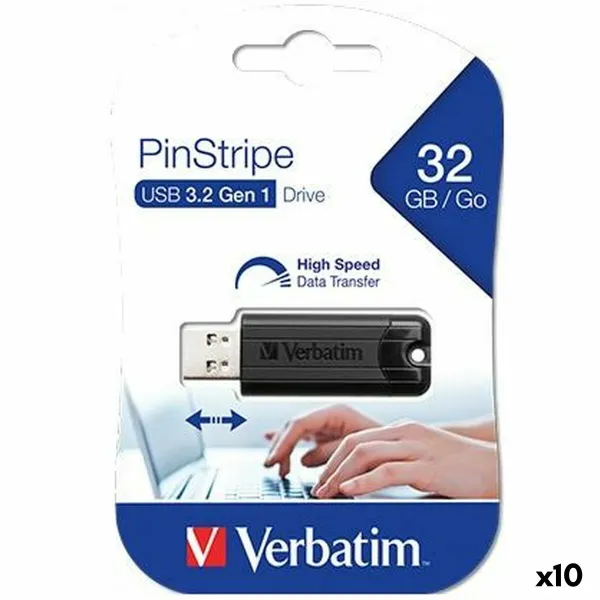 USB-tikku Verbatim Pinstripe Musta 32 GB