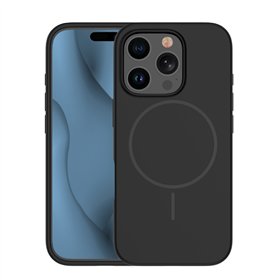 Silikoninis plonas „Mag“ dėklas, skirtas „iPhone 15 6,1“ (juodas)