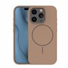 Тонкий силиконовый чехол Mag для iPhone 15 Pro Max 6,7" коричневый