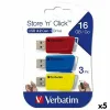 USB atmintukas Verbatim STORE´N´CLICK Spalvotas 16 GB 3 Dalys (5 vnt.)