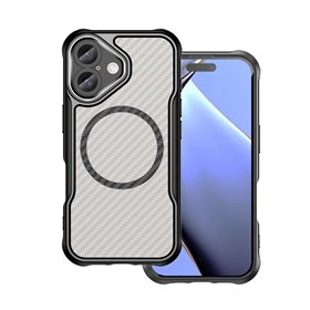 „Defender Carbon Mag“ dėklas, skirtas „iPhone 16 6,1“ (juodas)