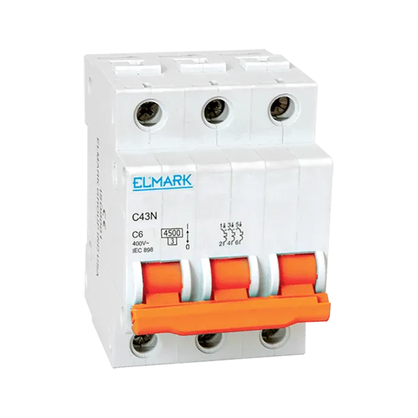 MINIATURE CIRCUIT BREAKER 4.5kA 6A 3P CURVE C