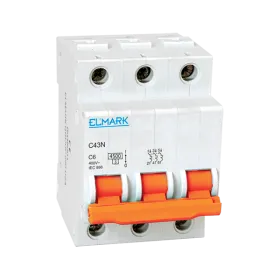 MINIATURE CIRCUIT BREAKER 4.5kA 20A 3P CURVE C