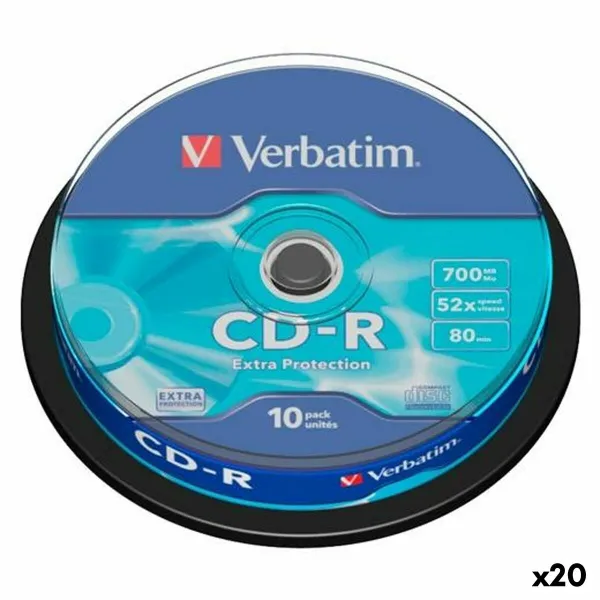 CD-R Verbatim EXTRA PROTECTION 700 MB 52x 10 Daudzums (20 gb.)