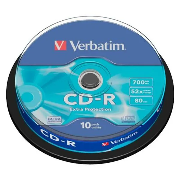 CD-R Verbatim EXTRA PROTECTION 700 MB 52x 10 Daudzums (20 gb.)