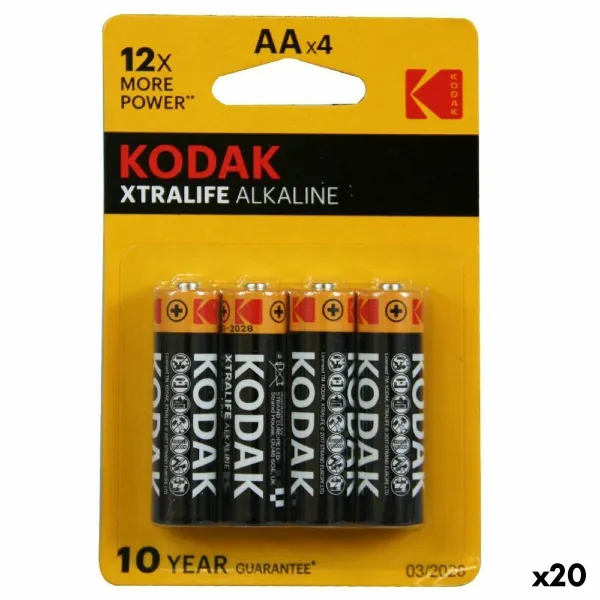 Alkaline Batteries Kodak LR06 4 Pieces (20 Units)