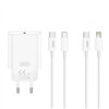 XO wall charger CE32 PD 20W 1x USB-C white + USB-C - Lightning cable