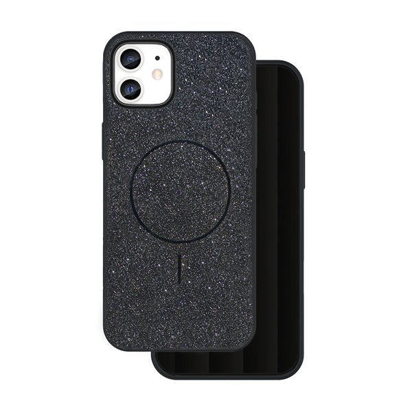 Glitter Thin Mag case for iPhone 12 / 12 Pro 6,1" black