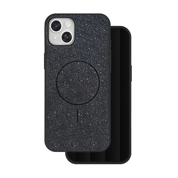 Glitter Thin Mag case for iPhone 15 6,1&quot black