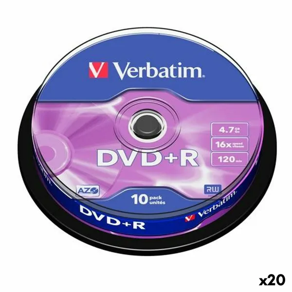 DVR + R Verbatim 4,7 GB 16x 10 Daudzums (20 gb.)