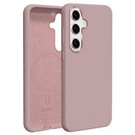 Чехол Etteri Silicone Mag для Samsung Galaxy S25 светло-розовый