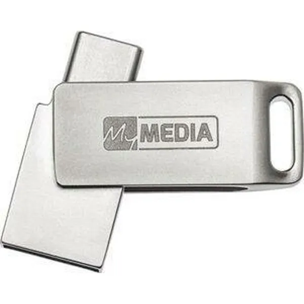 USB atmintukas MyMedia HIGH SPEED DUAL Sidabras 128 GB (10 vnt.)