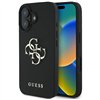 Guess cietais PU aizsargapvalks ar graudainu lielu 4G un klasisku logotipu iPhone 16 6,1" melns