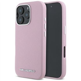 Karl Lagerfeld Hardcase MagSafe FW Saffiano Metal Logo case for iPhone 16 Pro 6,3&quot Pink
