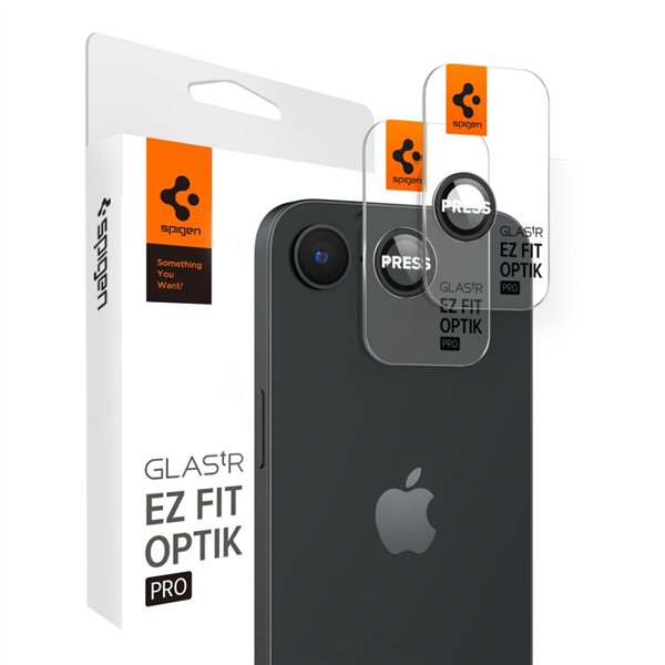 Spigen Optik Pro Glas.tR "EZ Fit" Camera Protector 2-Pack for iPhone 16E Black