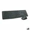Klaviatuur ja Hiir Logitech MK235 Must Hispaaniakeelne Qwerty (8 Ühikut)