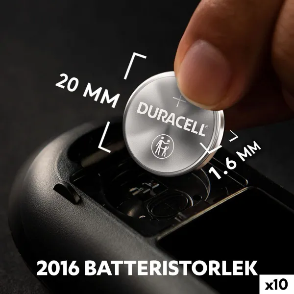 Кнопка ячейки DURACELL DL2016 K2 3 V (10 штук)
