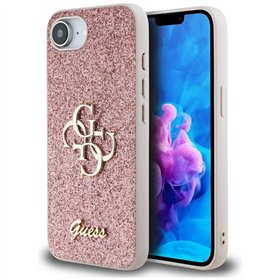 Guess HC Fixed Glitter Big 4G maciņš iPhone 16e rozā