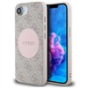 Guess HC MagSafe PU 4G Circle -suojakuori klassisella logolla iPhone 16e:lle, pinkki