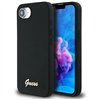 Guess HC Silicone Script Metal Logo Case for iPhone 16e Black