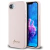 Чехол Guess HC Silicone Script Metal Logo Case для iPhone 16e, розовый