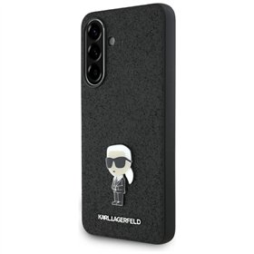Karl Lagerfeld HC Ikonik Fixed Glitter Ikonik Logo Metal Pin case for Samsung Galaxy A36 Black