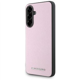 Karl Lagerfeld HC Saffiano Metal Logo Suojakuori Samsung Galaxy A56:lle Vaaleanpunainen