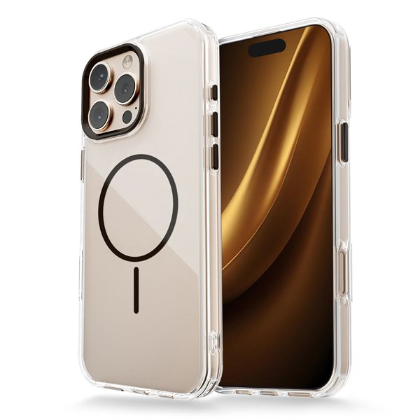 Skaidrus plonas „Mag“ dėklas, skirtas „iPhone 16 6,1“ (juodas)