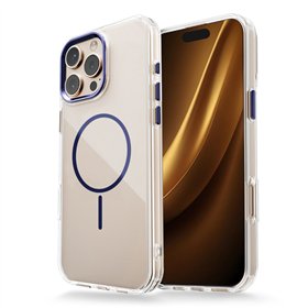 Läpinäkyvä ohut Mag-kotelo iPhone 16 6,1":lle, sininen