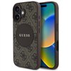 Чехол Guess HC MagSafe PU 4G Circle с классическим логотипом для iPhone 16, коричневый