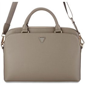 Guess Computer Bag Grained PU Zipper Pocket & Triangle Logo for 15&quot Laptop Brown