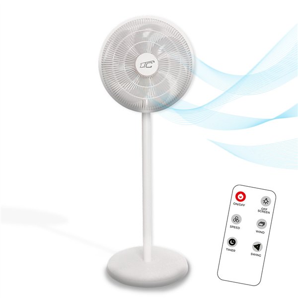 Lattiatuuletin WT114 55W 14" digitaalinen näyttö, kaukosäädin, valkoinen