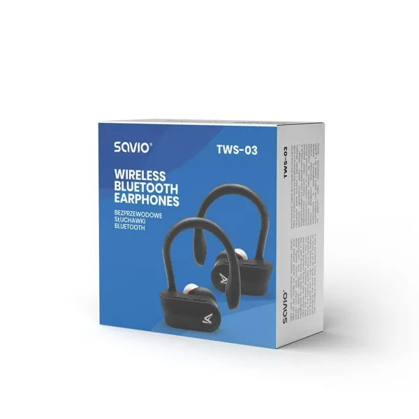 In-ear Bluetooth Headphones Savio TWS-03 Black Graphite