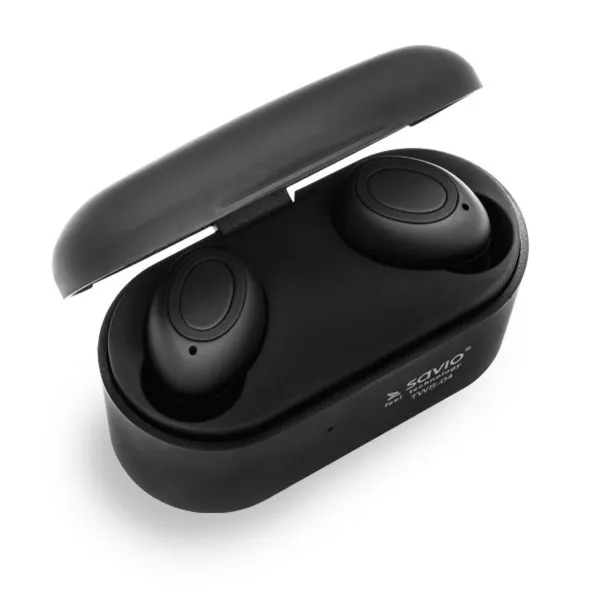 Bluetooth ausinės Savio TWS-04 Juoda Grafito