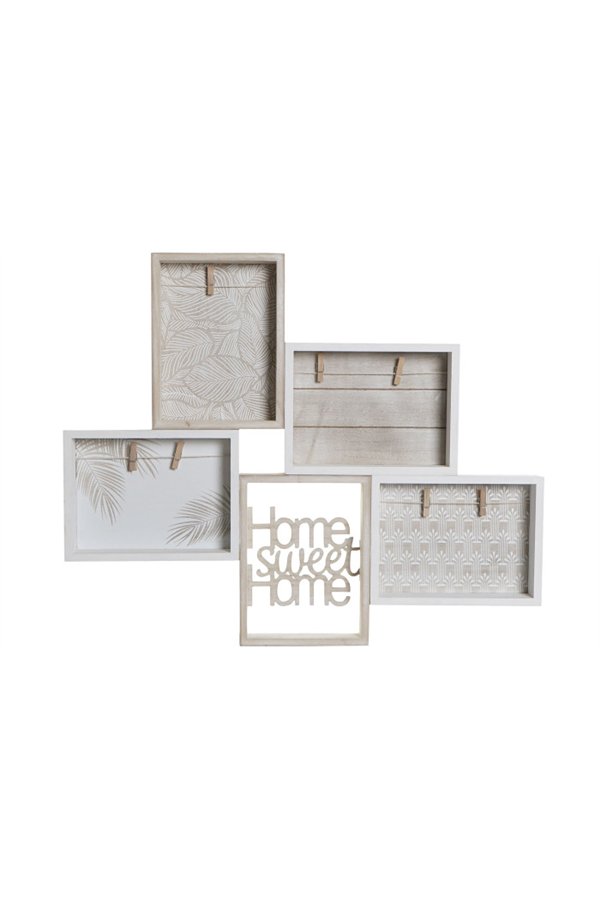 Nuotraukų rėmelis su spaustukais DKD Home Decor Medžio MDF Viduržemio 59 x 4 x 48 cm