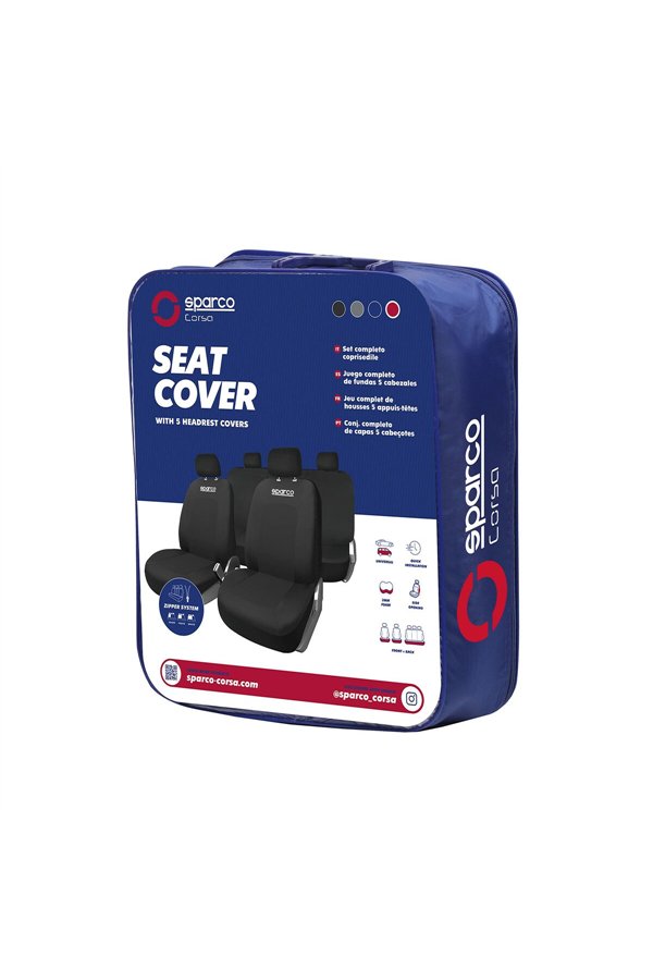 Sėdynių užvalkalų komplektas Sparco Sport Juoda