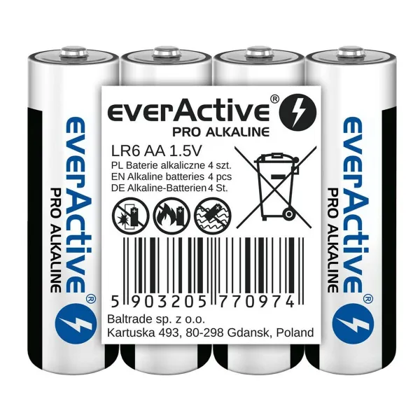 Батарейки EverActive LR6 AA 1,5 V (4 штук)