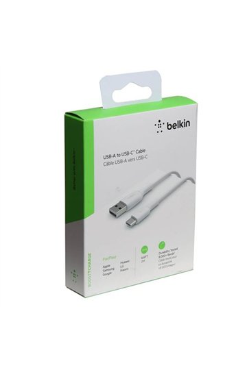 USB A to USB-C Cable Belkin CAB001BT2MWH White 2 m