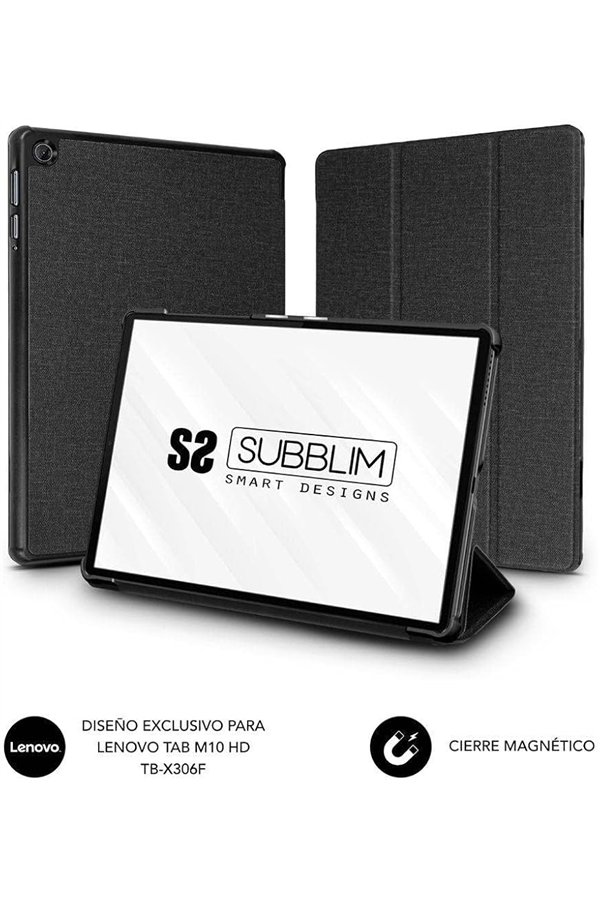 Planšetinio kompiuterio dėklas Subblim M10 HD TB-X306F, juodas, 10,1"