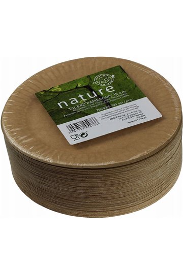 Ekologiczne Talerze papierowe kraft 15 cm 100 szt.