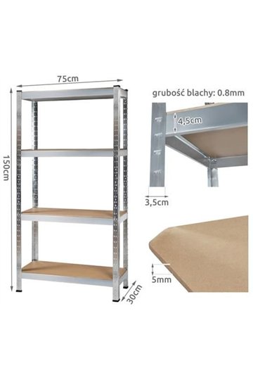Sandėlio lentyna 150x75x30