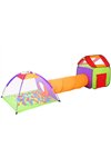 Bērnu telts MĀJA + tunelis + 200 bumbiņas