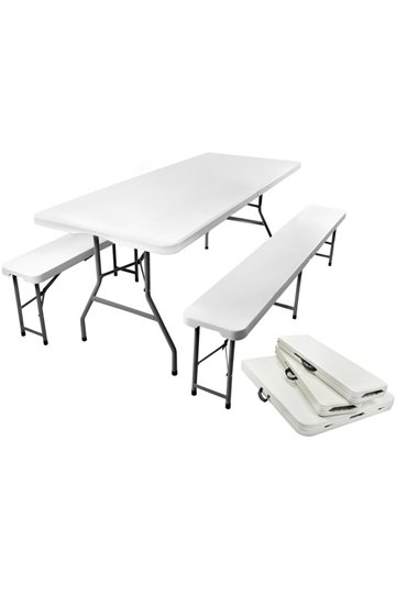 Складной садовый стол 180см + 2 скамейки