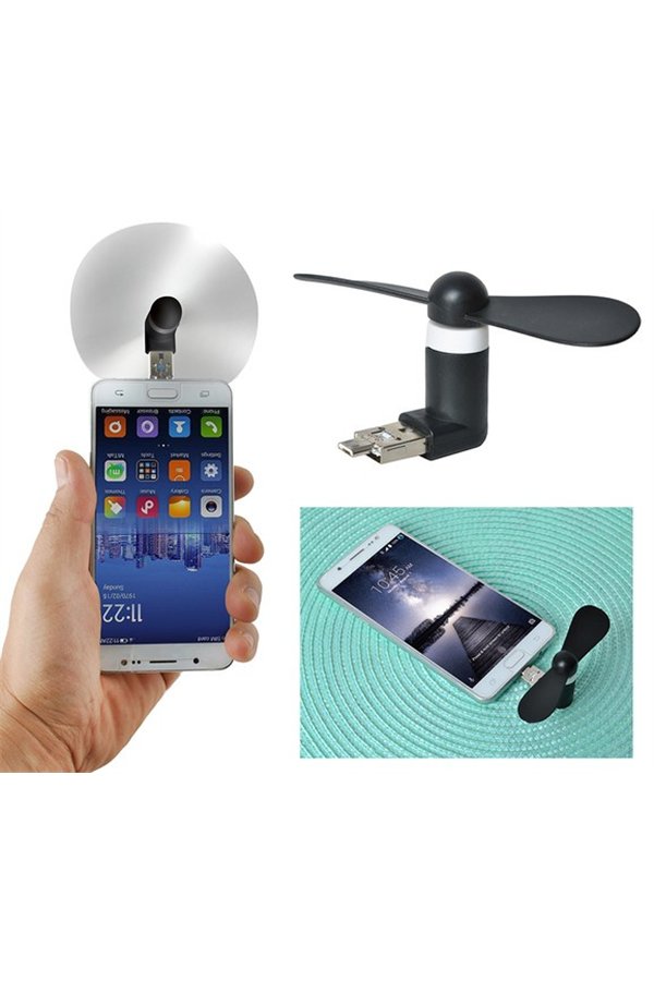Micro USB -tuuletin musta