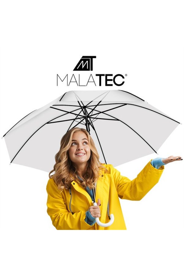 Caurspīdīgs balts lietussargs