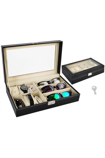 Laikrodžių ir akinių organizatorius, juodas